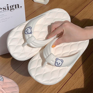 XIXITIAO Flip-Flops Mùa Hè 2025 Phong Cách Mới Gấu Dễ Thương Sinh Viên Mặc Ngoài Trời eva Giày Đế Mềm Nữ