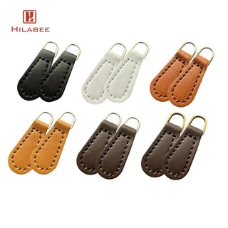 2x Dây Kéo Da PU Trang Trí Đầu Kéo Cho Áo Khoác, Quần Áo, Túi, Hành Lý, Giày Bốt