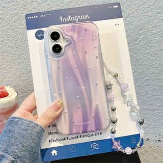 Ngôi Sao Tím + Vòng Tay Cho iphone16 16promax 15promax 14 / 13 / 15 / 16pro iphone13 Vỏ TPU iphone mới chống bụi