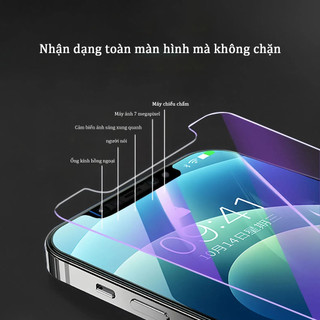 Kính cường lực trong suốt chống cháy nổ chống rơi vỡ không bám vân tay cho iPhone 11 12 13 14 15 16 17 Pro Max 17air