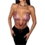 Áo ngực dây lấp lánh dành cho nữ Áo ngực dây lưới Fishnet Lưới Crop Raves Trang phục xuyên thấu Áo hai dây Clubwears