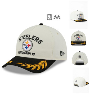 Pittsburgh Steelers New / Era 2025 NFL Draft 9FORTY A-Frame Mũ có thể điều chỉnh - CreamBlack [Mới] Mũ chống nắng thể thao ngoài trời thời trang Unisex AA