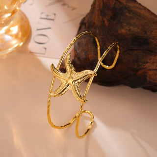 SKYRIM Gold Seastar Vòng tay có thể điều chỉnh bằng thép không gỉ Trang sức không gây dị ứng cho nữ Quà tặng