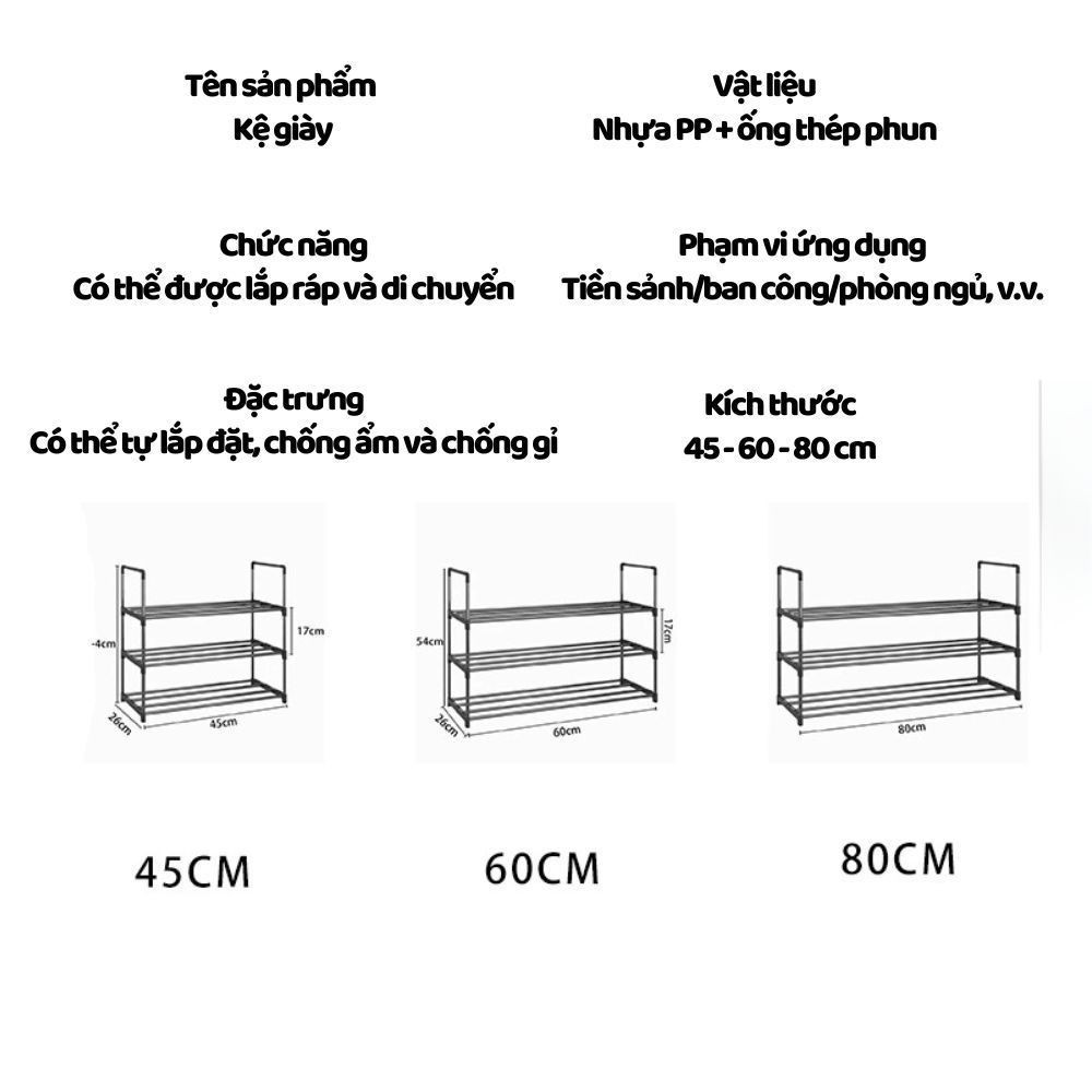 Kệ đựng giày dép nhiều tầng bằng thép không gỉ, Giá để giày dép gấp gọn 3-4-5 tầng có thể tùy chỉnh