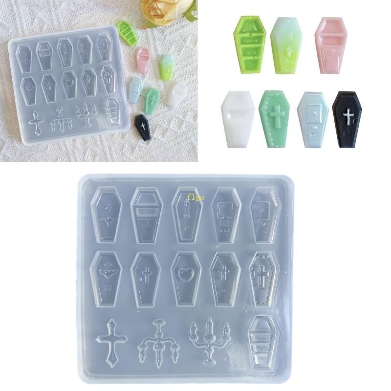Flgo Hình Quan Tài Khuôn Làm Đầy Thủ Công Cát Nhanh Chất Làm Nhựa Khuôn DIY Làm Handmade