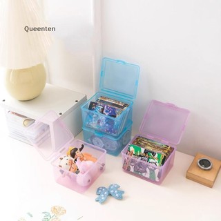 Queenten Mới Trong Suốt Nhựa Hộp Bảo Quản Photocards Thẻ Nhỏ Hộp Bảo Quản Bàn Tổ Chức Hộp Phân Loại Văn Phòng Phẩm QT