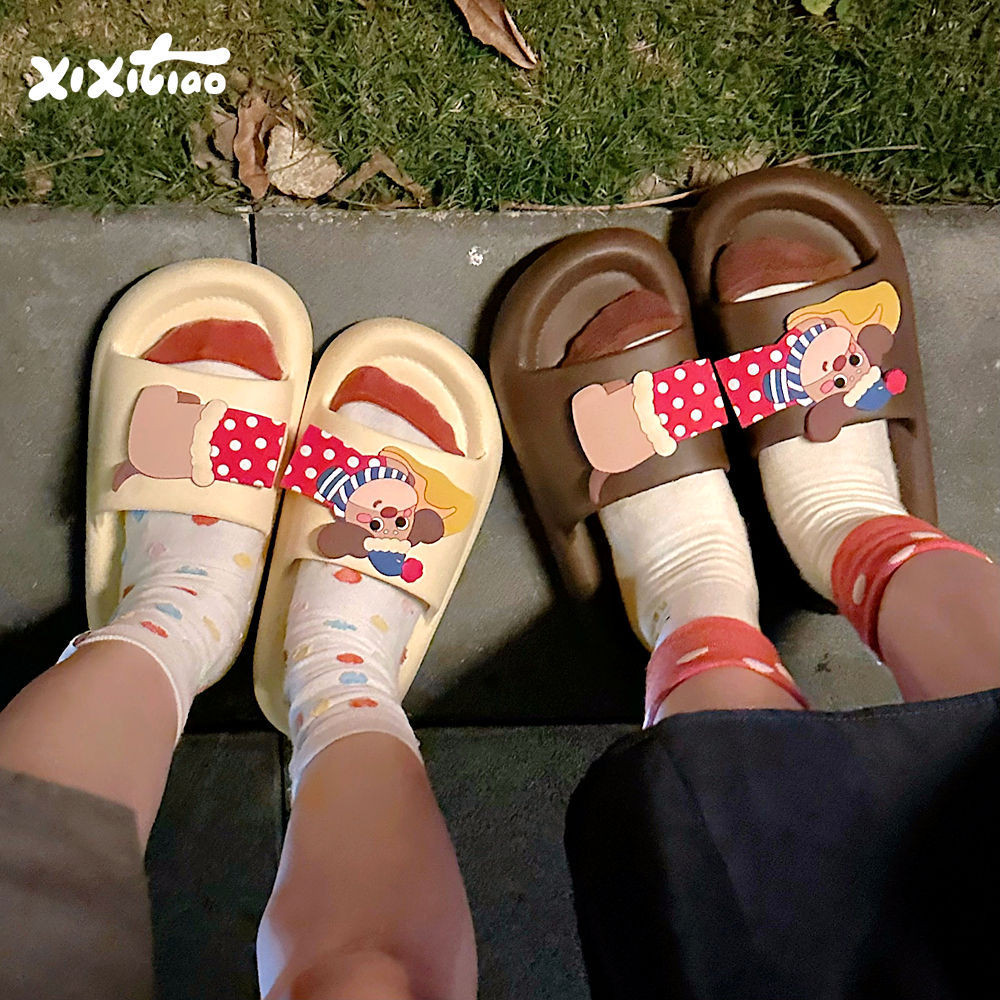XIXITIAO Nam Nữ Dép Mùa Hè Cặp Đôi Chó Dễ Thương Ngoài Trời Nhà Phòng Tắm Dép xỏ ngón