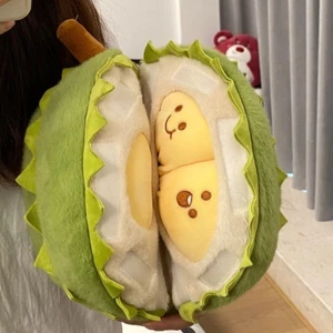 35cm Lông Tơ Có Thể Tháo Rời Durian Sang Trọng Đồ Chơi Bộ Sưu Tập Mềm Trái Cây sầu Riêng Sang Trọng Gối Hoạt Hình Appease Lột sầu Riêng Sang Trọng Búp Bê