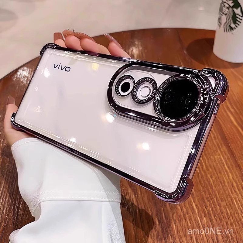 Ốp lưng Vivo V50 V40 Lite V30 V29 V27 V25 V23 Pro V23E V25E V27E V29E, ốp điện thoại trong suốt, bảo vệ camera, túi khí, chống sốc, silicone mềm