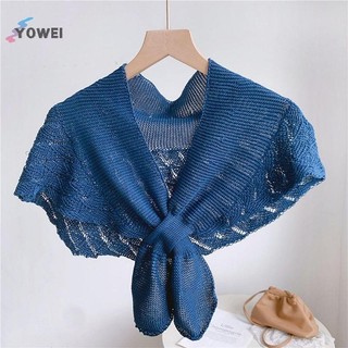 YOWEI Nữ Dệt Kim Ấm Khăn Choàng Cổ Trơn Bảo Vệ Áo Vai Cổ Giả Mùa Hè Điều Hòa Ngoài Tháp VN
