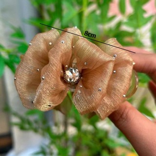 Kẹp Cá Mập MIKYCO, Kẹp Tóc Nơ Lưới Thanh Lịch, Kẹp Bím Tóc Đuôi Ngựa Màu Trơn Thời Trang Nữ