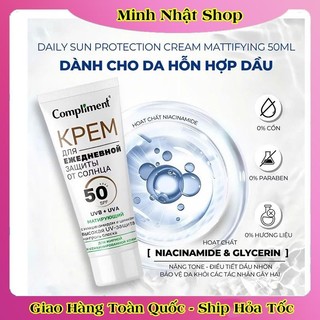 Kem Chống Nắng Compliment Spf 50 UVB + UVA phù hợp da khô, da dầu và da hỗn hợp của Nga