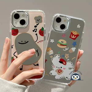 Ốp Điện Thoại Gương Hamburger Puppy Hoạt Hình Cho Huawei Mate 80 Pro Max Nova 15 Pro Ultra 13i 12i 11i Y73 Y72 Y91 Vỏ Mềm Khoai Tây Cà Chua Dễ Thương