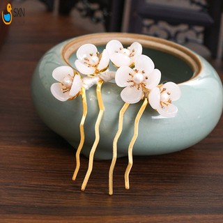 Kẹp tóc ngọc trai hoa thanh lịch Nữ hấp dẫn Chignon Retro Kẹp tóc cho màn trình diễn sân khấu Cosplay