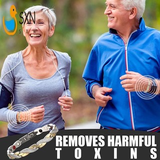 Vòng đeo tay nam châm Ion âm và năng lượng Germanium Vòng đeo tay mạ bạc cho nam giới một kích thước
