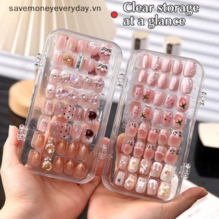 [savemoneyeveryday] 1Pc Đầu móng tay giả Hộp đựng phân phối có cuộn băng dính Móng tay giả có thể đeo được Kệ trưng bày Thẻ màu Công cụ sắp xếp Shown [vn]
