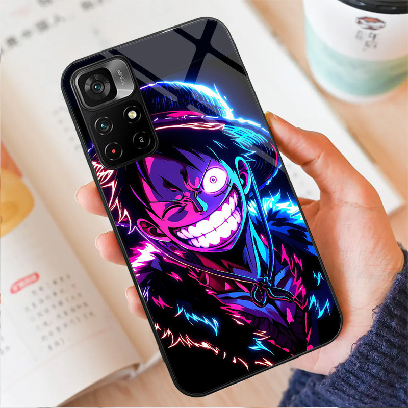 Ốp điện thoại thủy tinh one piece luffy 16 cho POCO F3 F4 F5 M3 M4 M5 M6 4G X3 X4 GT NFC X5 X6 PRO 5G