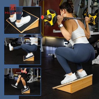 HILABEE Gỗ Slant Board Bê Cáng Chân Cáng Chống Trơn Trượt Cho Đầu Gối Mắt Cá Chân Gót Chân Bảng Dành Cho Squat Tập Pilates