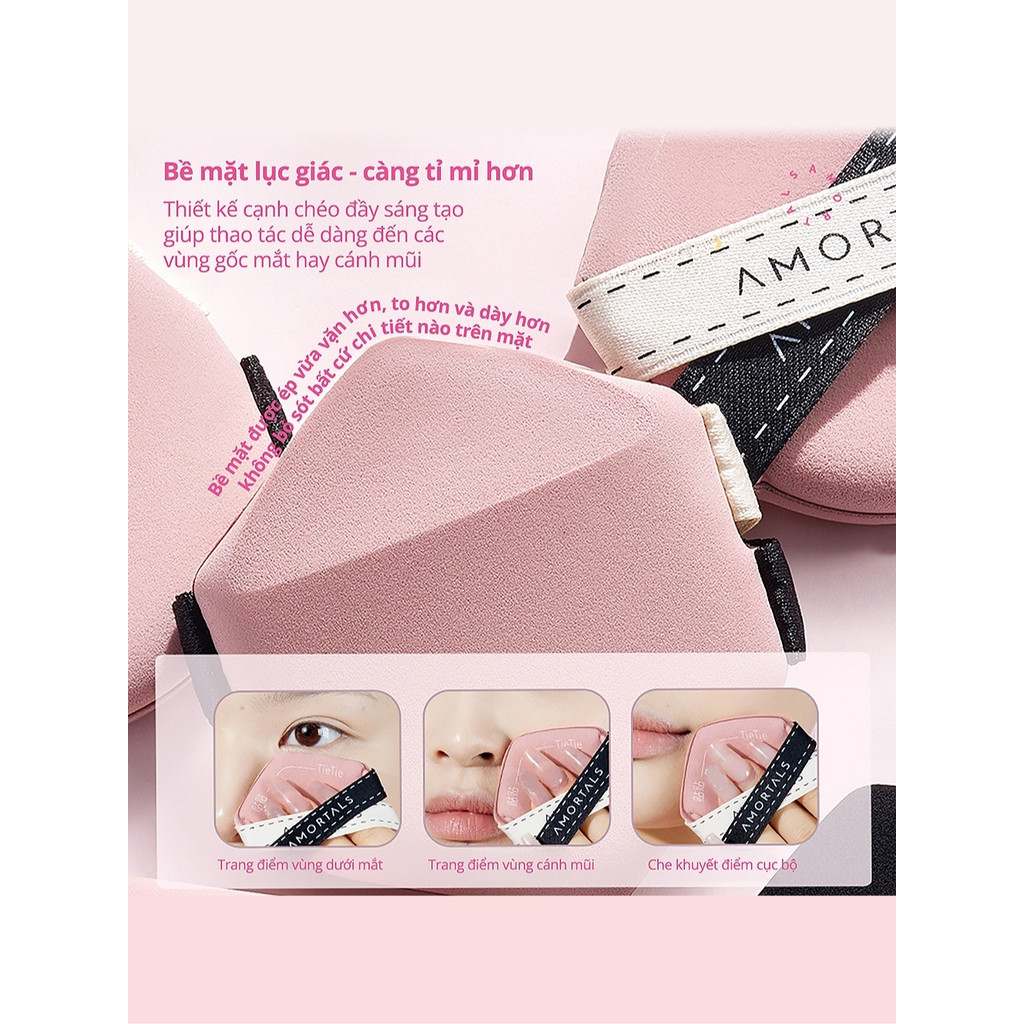 Bộ 3 Bông Mút Tán Kem Nền Amortals Black Pink Chính Hãng – Tán Nền Mịn, Bám Da Cực Tốt | BigBuy360 - bigbuy360.vn