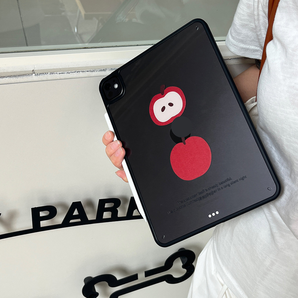 Vỏ Acrylic Cứng Hai Quả Táo Cho Mini6 Mini7 A17Pro IPad 5 6 7 8 9 10 11 A16 Air 2 3 4 5 6 Air 11 M2 Pro10.5 10.2 "Pro11 2018 2020 2021 2022 M4 Pro13 2024 2025