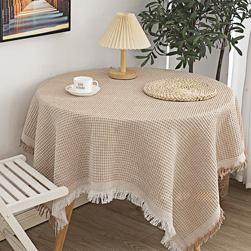 Khăn trải bàn vải cotton cao cấp phong cách Bắc Âu, khăn trải bàn tròn, chữ nhật, vuông 90*90/90*150cm