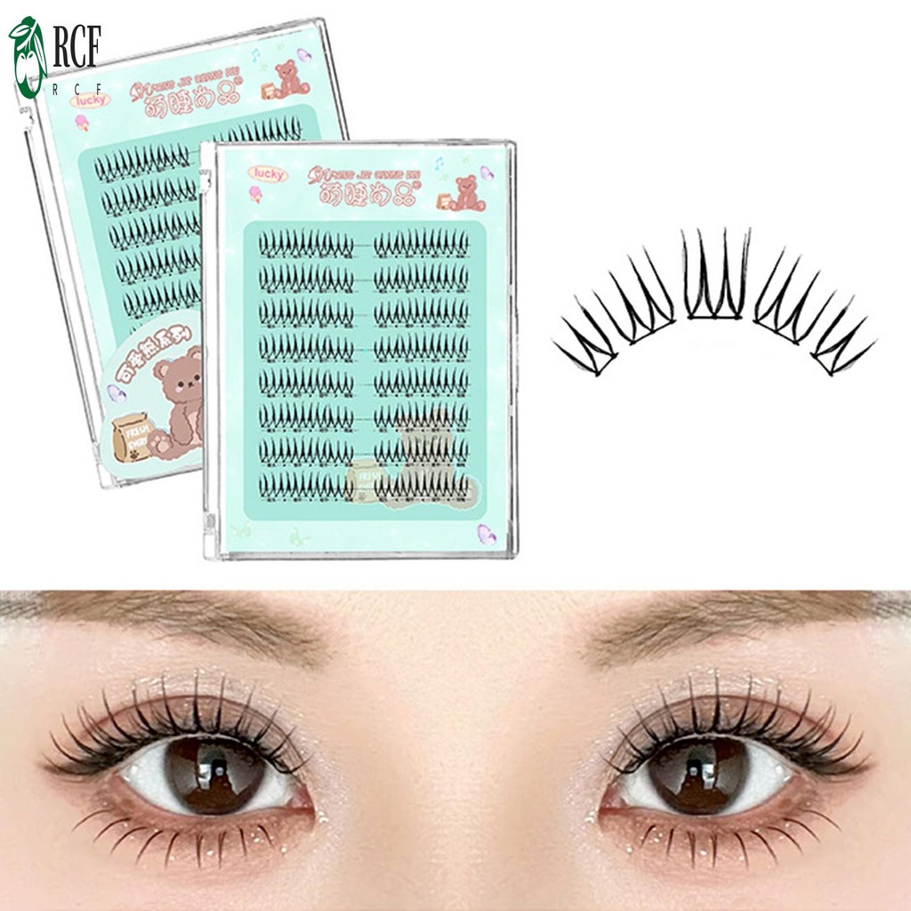 【free glue】Hiệu ứng 3D Hàng mi riêng lẻ Mở rộng mi giả tự nhiên cho người đam mê mi hoặc người mới bắt đầu