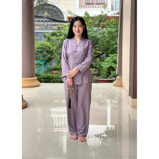 set đồ bộ nữ phật giáo, bà lai linen cao cấp