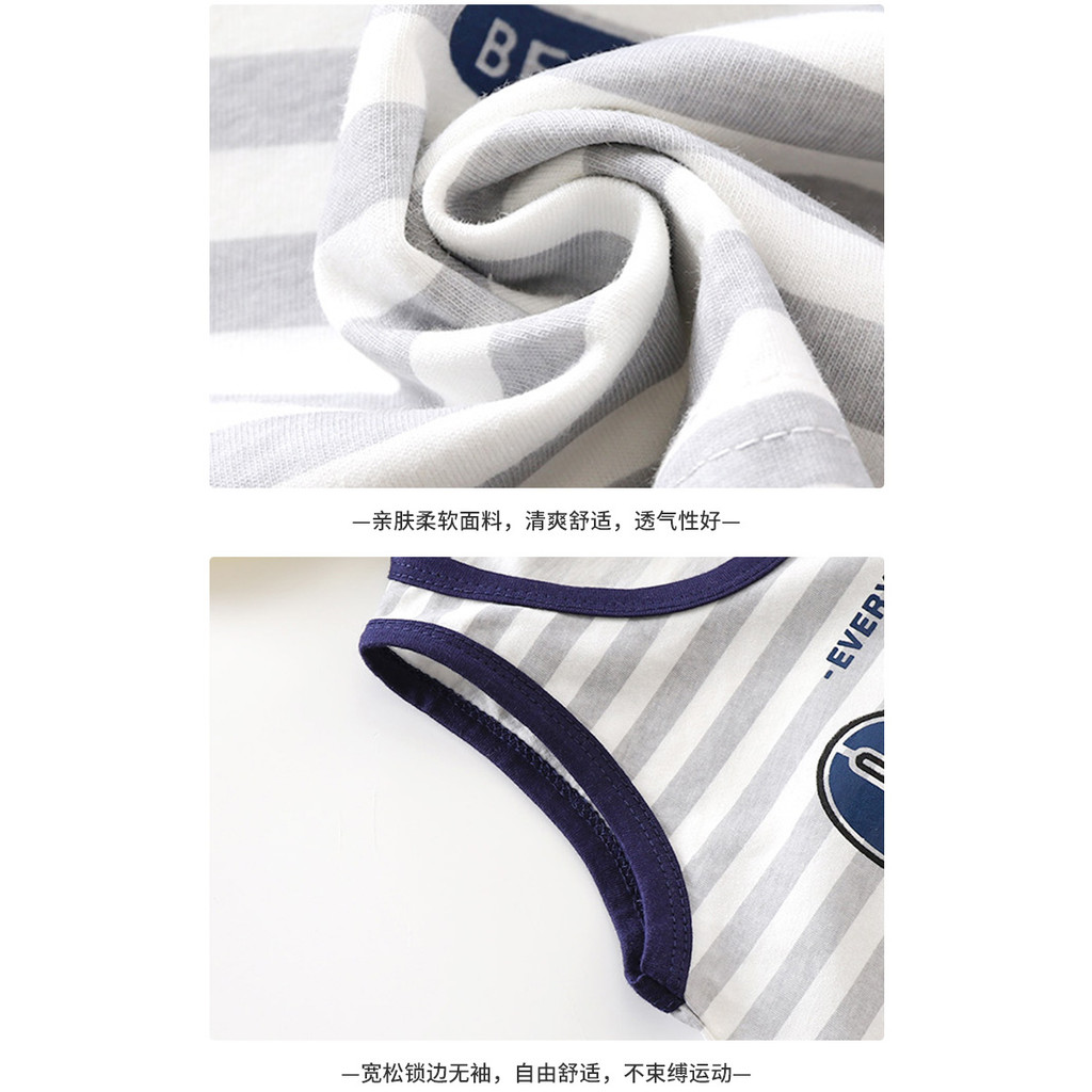 ​Quần short Cotton nguyên chất dành cho trẻ em Bộ đồ không tay loại A mùa hè mỏng 73.-130​Mã XP4W