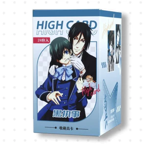 Black Butler Blind Box Cards – Thẻ Anime sưu tập hai mặt, 24 gói mỗi hộp (8.5 × 5.4 cm)