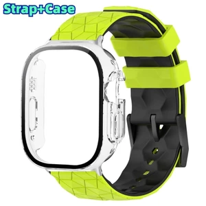 Kính + Vỏ + Dây đeo silicon cho Apple Watch Series11 / 10 46mm 42mm Ultra3 / 2 / 1 49mm 9 8 7 6 5 4 SE 44mm 41mm 40mm 38mm 45mm