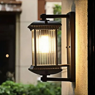 AIMI Đèn Tường Năng Lượng Mặt Trời Ngoài Trời IP65 Nhôm Chống Nước Đèn Tường Thủy Tinh LED Thích Hợp Cho Sân Vườn Ngoại Thất Hành Lang Tường Aisle