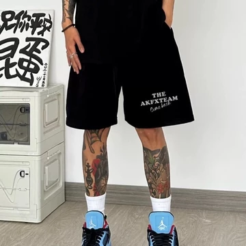 [Quần Short cỡ lớn M-5XL] Quần Short tập luyện phong cách Mỹ Quần Short in chữ Cặp đôi Unisex Quần Short thông thường Quần ngắn thể thao cặp đôi dáng rộng Quần ngắn năm điểm