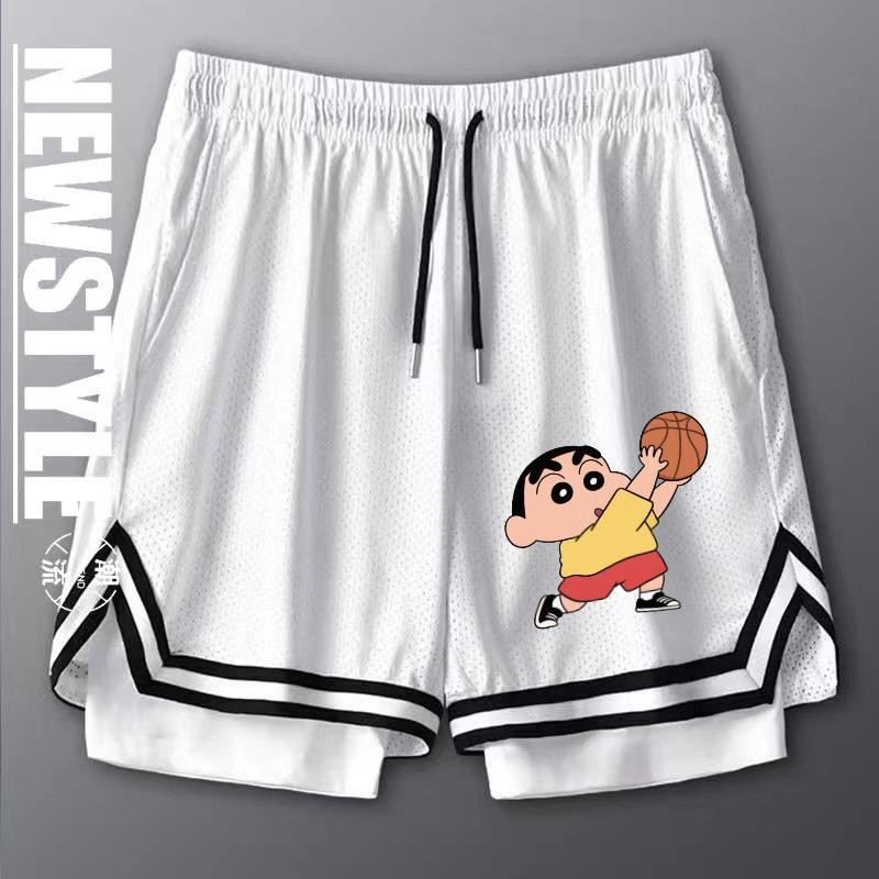 Bóng rổ mùa hè 2025 Quần short hai lớp khô nhanh Ice Silk Nam và Nữ quầnshort tennis ngoài trời bóng chuyền