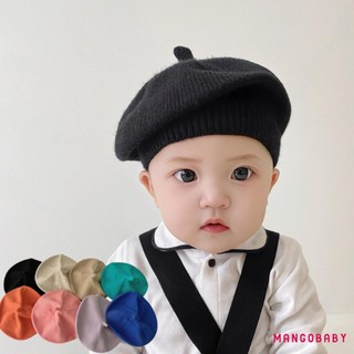 MG-Baby Bé Trai Bé Gái Mũ Nồi Vintage Màu Trơn Mũ Dệt Kim Thường Ngày Cho Bé Cho Mùa Xuân Thu