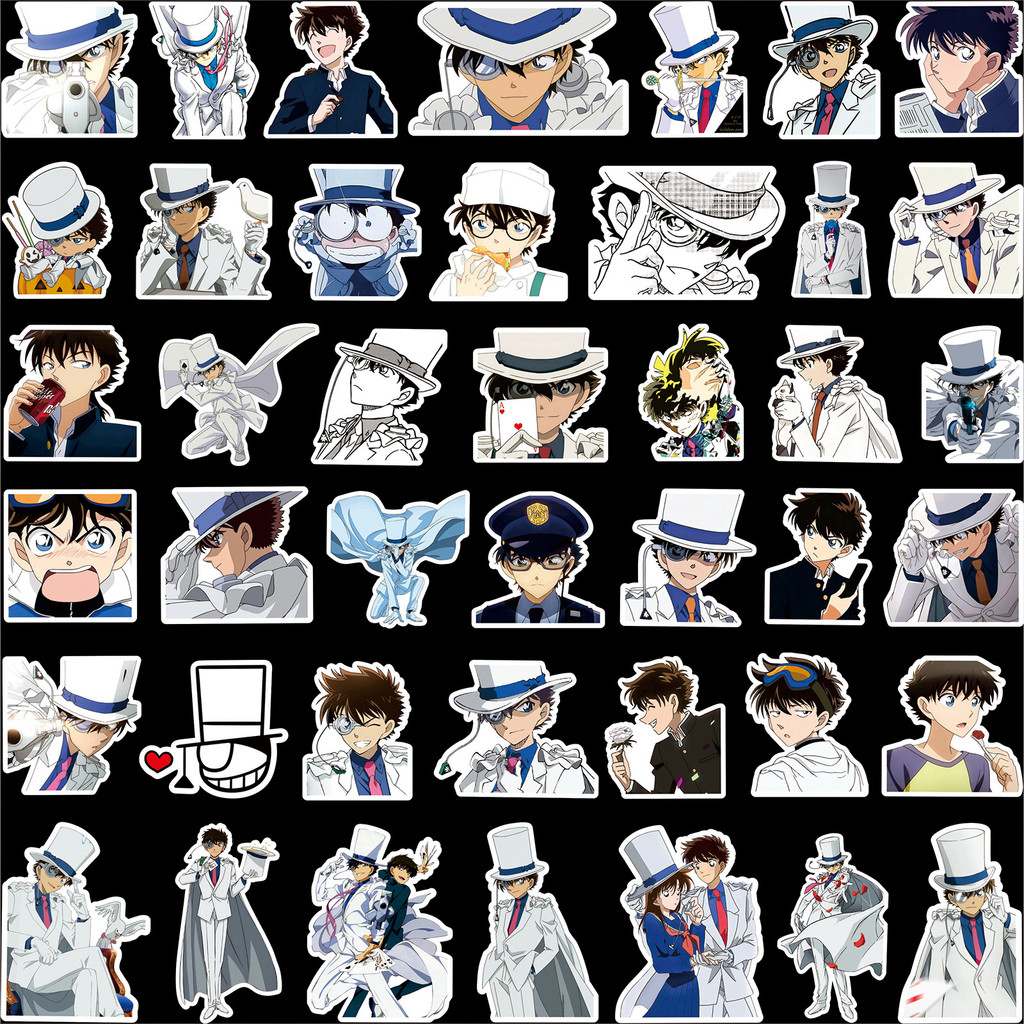 Miếng Dán Chống Thấm Nước Có Thể Tái Sử Dụng Miếng Dán 80PCS-82PCS Kaito Kid Anime - Trang Trí Sổ Tay Điện Thoại - Chủ Đề Thám Tử Lừng Danh Conan Magic