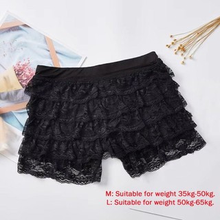 Quần ngắn an toàn NICOLOO, Quần Short an toàn công chúa Lolita buộc dây chống va đập, Quần Short xếp lớp thắt lưng co giãn có ren thoáng khí