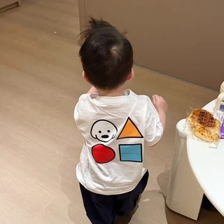 Áo thun ngắn tay mùa hè mới cho bé trai, in hình chó hoạt hình, áo thường ngày cho trẻ nhỏ và trẻ em