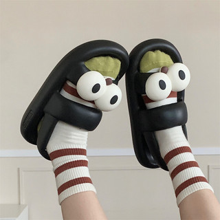 XIXITIAO Giày Sandal Ngoài Trời Dễ Thương Phong Cách Mới Mắt Lớn Nữ Mùa Hè Đế Dày Đôi Dép