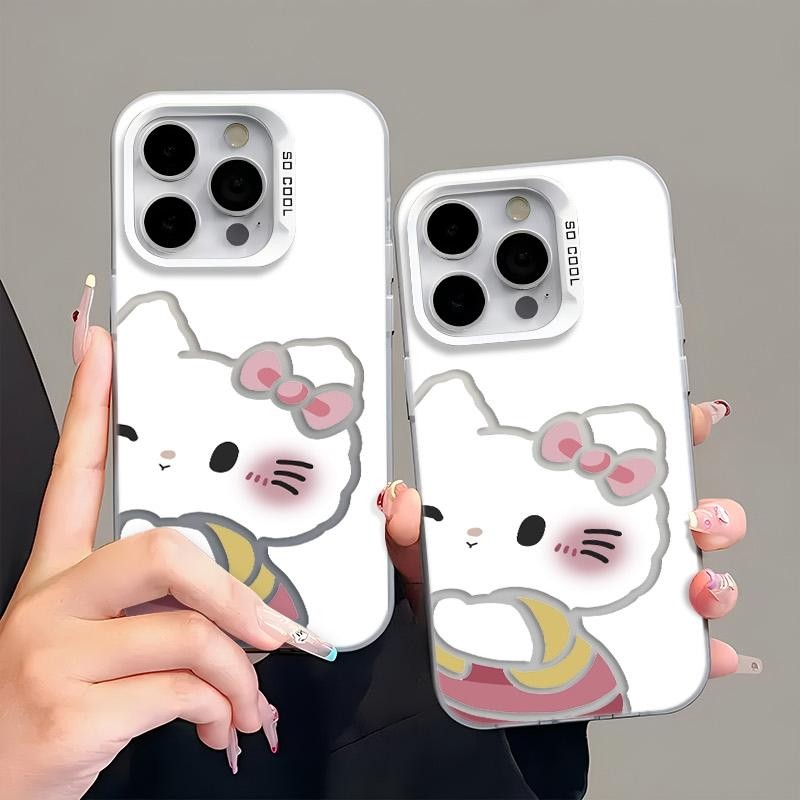 Ốp lưng iPhone hình Hello Kitty đầu to dễ thương công nghệ IMD chống trầy xước | Tương thích iPhone 16/15/14/13/12/11 Pr