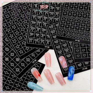 SmallbrainsJr Airbrush Stencil cho móng tay Trái tim nơ Ngôi sao Hoa văn Nhãn dán móng tay rỗng Mẫu cho đầu làm móng tay kiểu Pháp Thiết kế móng tay vn
