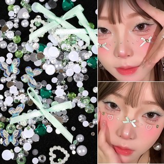 [3-5 Ngày Đến] -1-3 Hộp Miếng Dán Mặt Nơ Vải - Đề Can Cosplay Ngọc Trai - Trang Trí Nghệ Thuật DIY - Hình Xăm Giả Chống Thấm Nước - Miếng Dán Trang Phục Tiệc - Paster Kim Cương Giả Nhiều Màu Sắc
