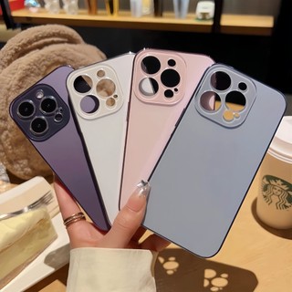 Ốp lưng kính mờ mạ điện cao cấp cho iPhone 14 15 16 Pro Max Plus, chống sốc, bảo vệ sang trọng
