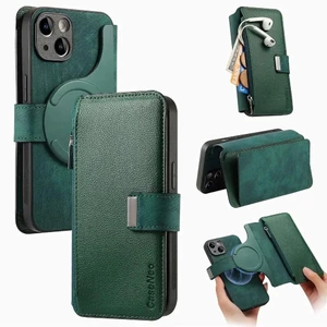 2 Trong 1 Có Thể Tháo Rời Dây Kéo Thẻ Solt Ví Điện Thoại Dành Cho iPhone 17 16 15 14 Plus 13 12 11 Pro XS Max XR 7 8 Plus Bao Da