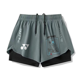 YONEX Chạy Bộ Tập Thể Thao Quần Short Nam Nữ Giả Hai Mảnh Chống Ánh Sáng Mùa Hè Mới Cầu Lông Và Quần Vợt Hai Lớp Quần Short