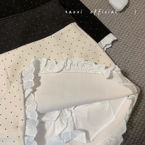 Polka dot skirts Váy bodycon ren phối midi kiểu ngắn