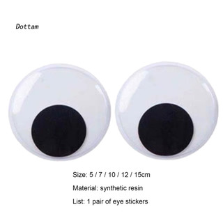 Dottam| 1 Cặp 5cm / 7cm / 10cm / 12cm / 15cm Nam Châm Tủ Lạnh Tự Dính DIY Nhựa Tổng Hợp Đen Trắng Googly Mắt Tủ Lạnh Dán Sổ Lưu Niệm Phụ Kiện