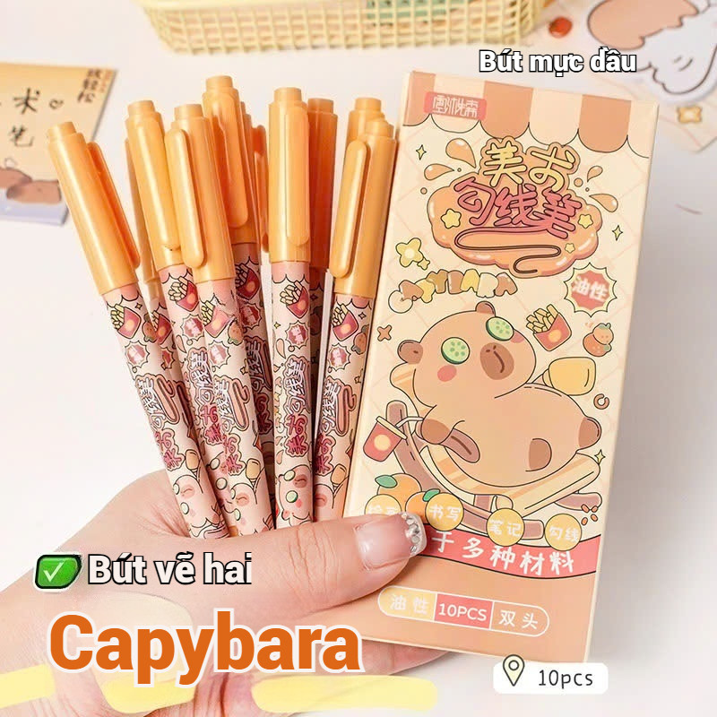 Bút Lông Dầu Marker 2 Đầu Thiết Kế Xinh Xắn  - Không Lem, Bút Vẽ Mỹ Thuật Sáng Tạo Cho Học Sinh