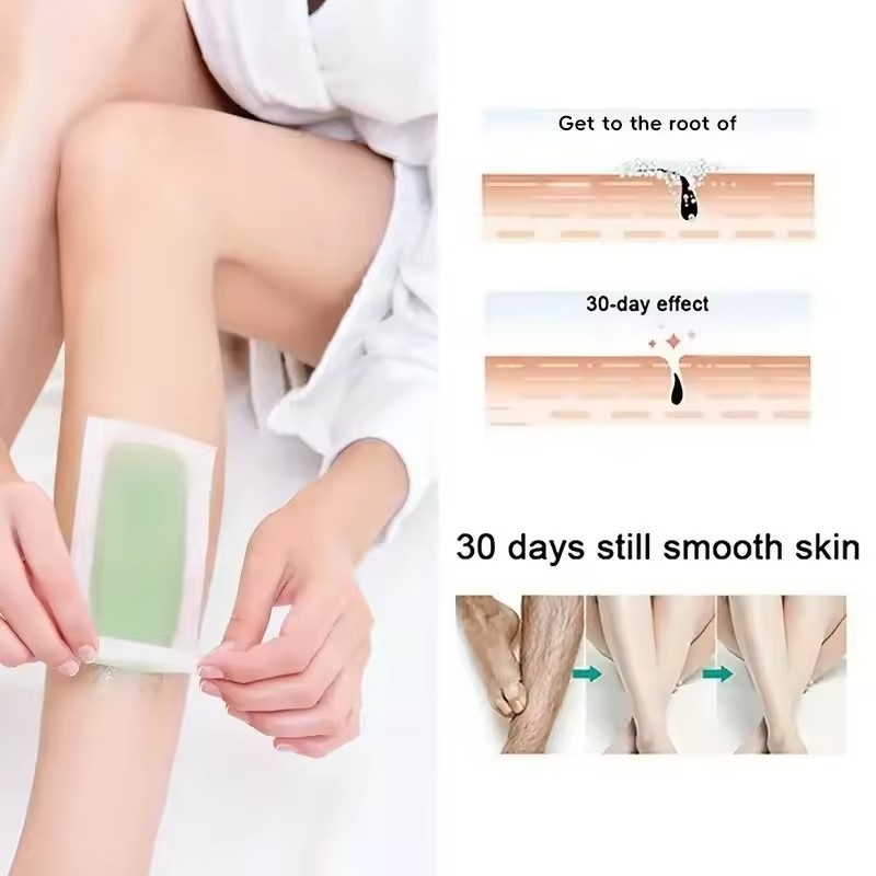 5 / 10 Miếng Sáp Tẩy Lông Hai Mặt Cho Cánh Tay Chân Mặt - Giấy Sáp Tẩy Lông Cơ Thể Nhanh Không Đau - 18x9cm|10x5cm