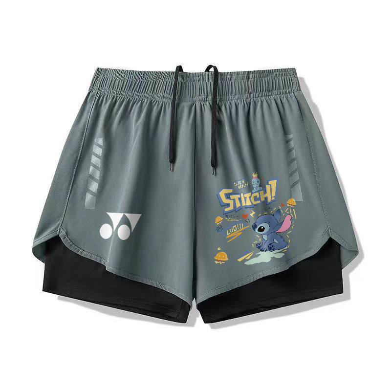Quần short hai lớp thi đấu YONEX hợp thời trang nam và nữ mới chống đi bộ tốc độ nhẹ cầu lông khô chạy bộ quần short thể thao bóng rổ