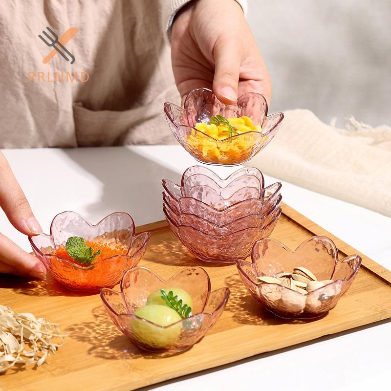 RRLNMD Búa Họa Tiết Hoa Anh Đào Nước Sốt Đĩa Nhựa Nhỏ Gia Vị Món Ăn Bát Nước Sốt Kem Đĩa Ăn Nhỏ MỚI